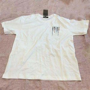 Amiri Paint Drip Logo White T Shirt